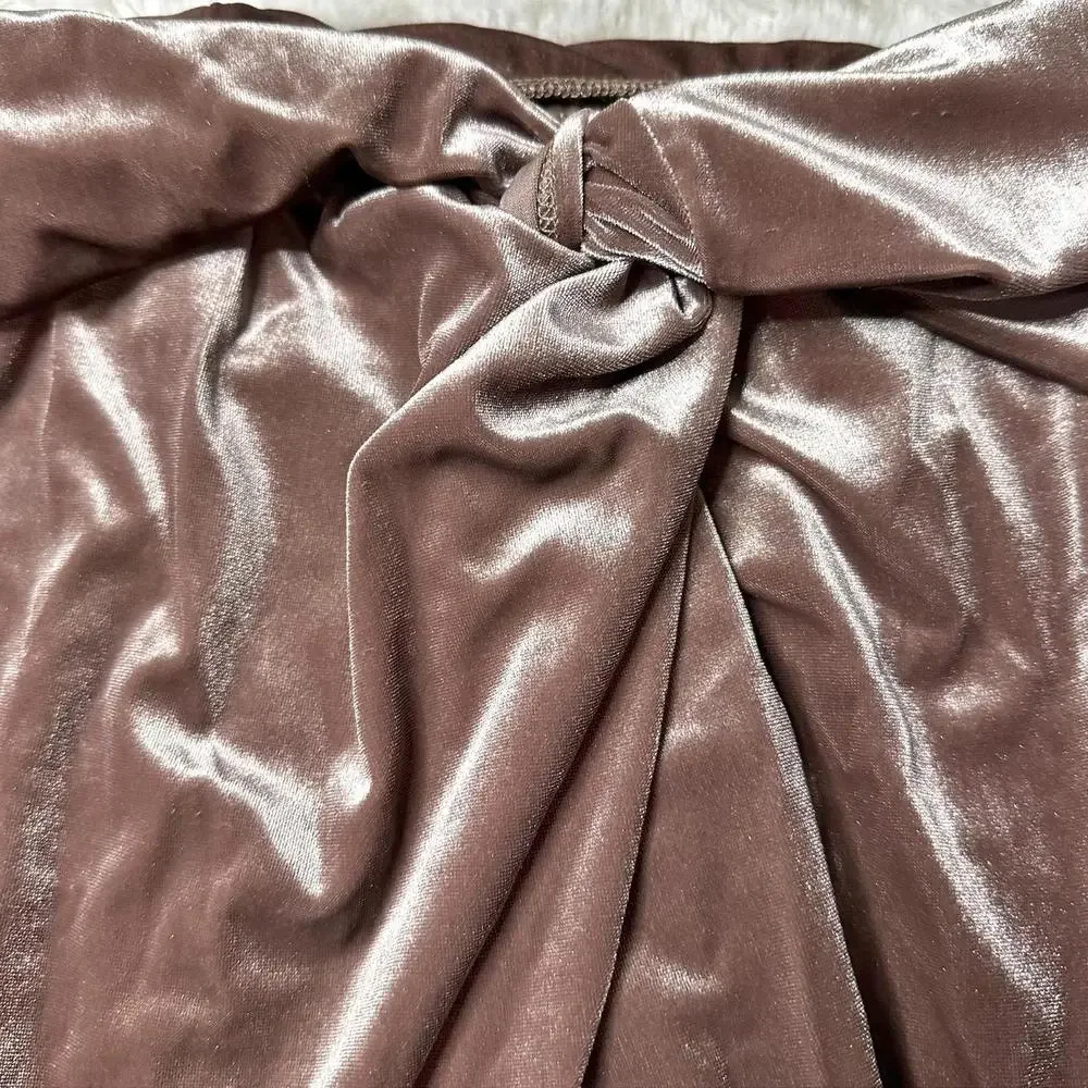 NWT Skims Swim Velvet Sarong Mini Skirt Cover Up Umber Women’s 3X